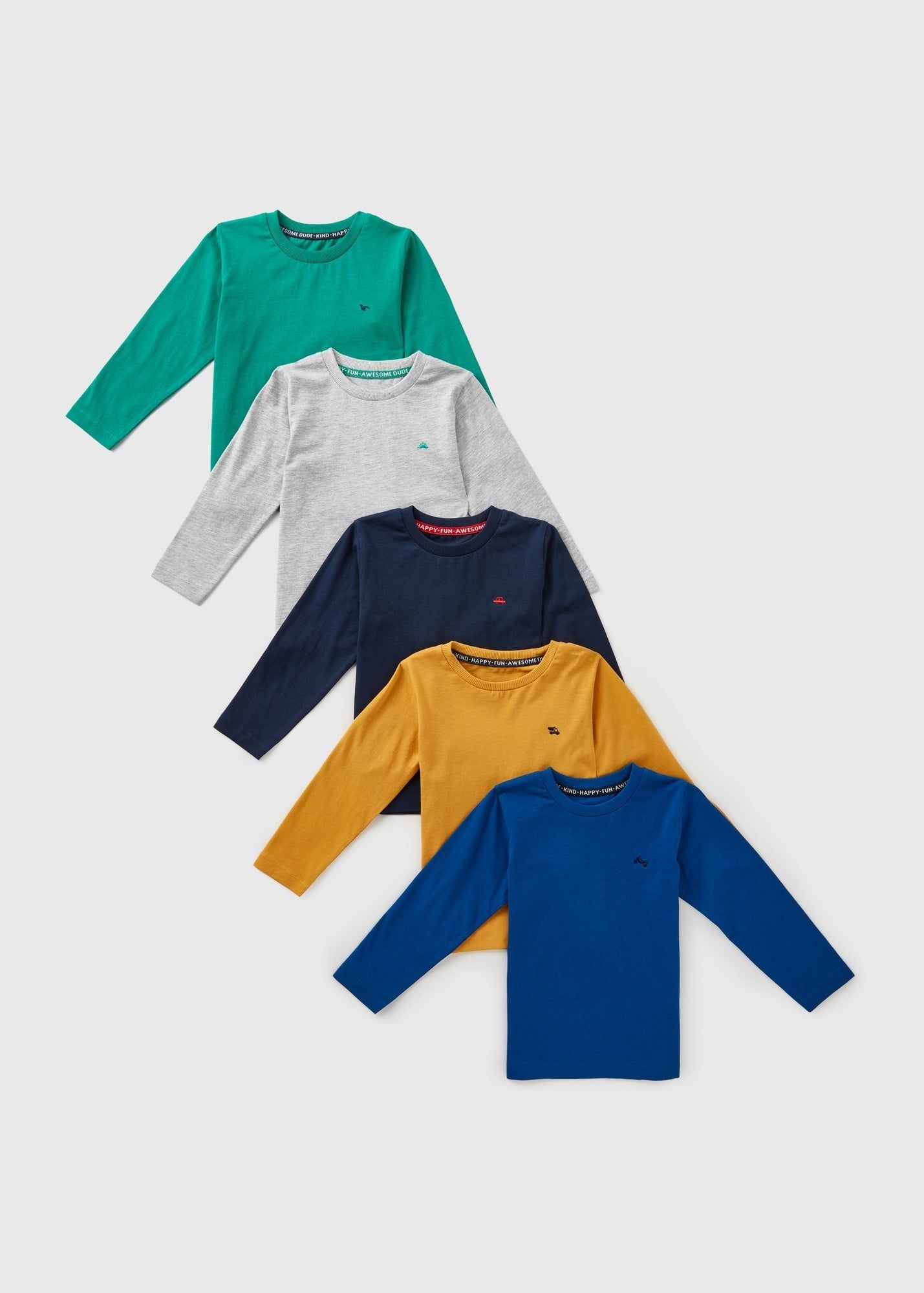 Buy Pack Boys Long Sleeve T-Shirts-Multi-2 Y Online in Oman