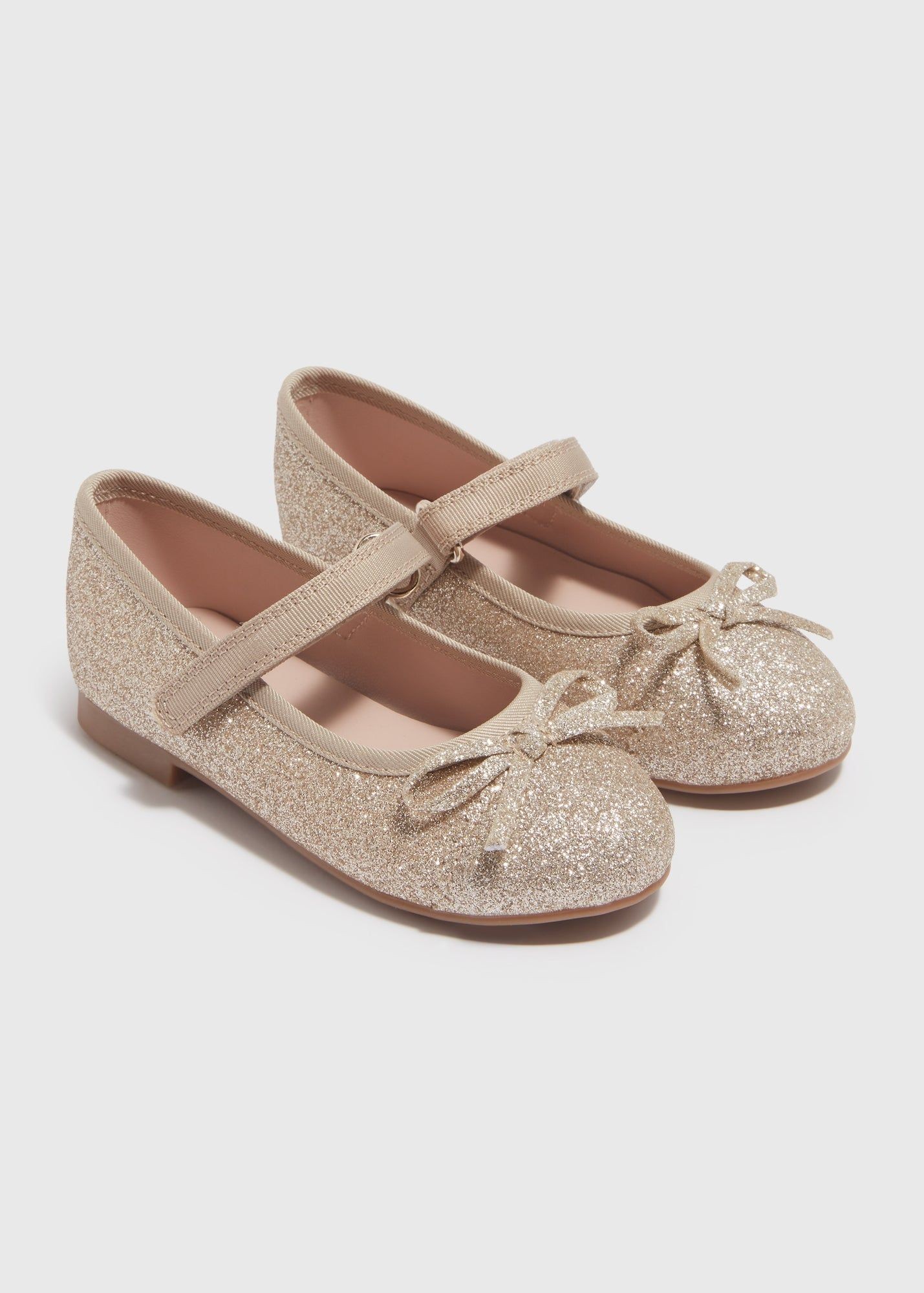 Buy Girls Glitter Ballet Shoes-Gold-25 Online in UAE from Matalan