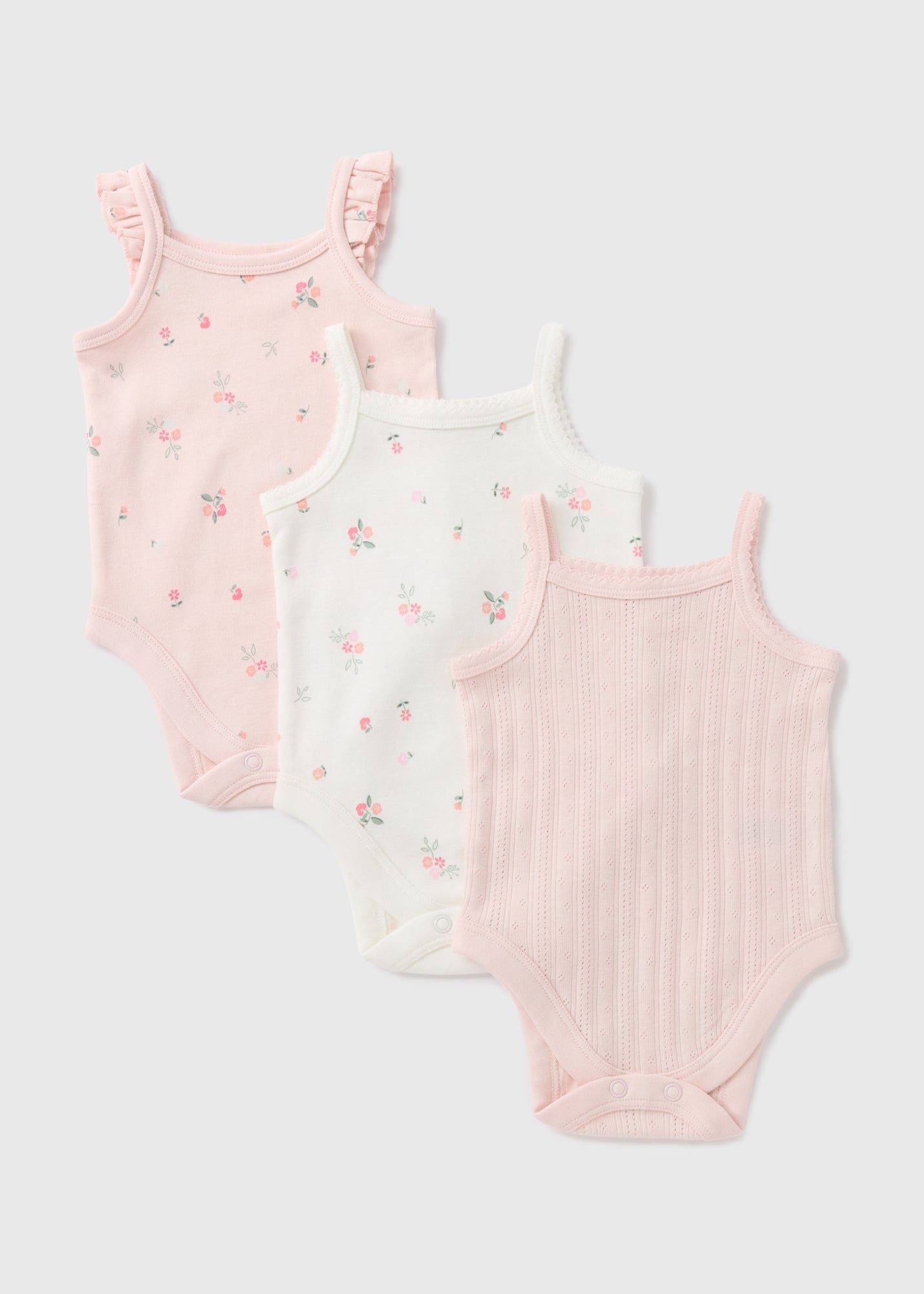 Buy Pack Baby Floral Bodysuits-Pink-6 M Online in UAE from