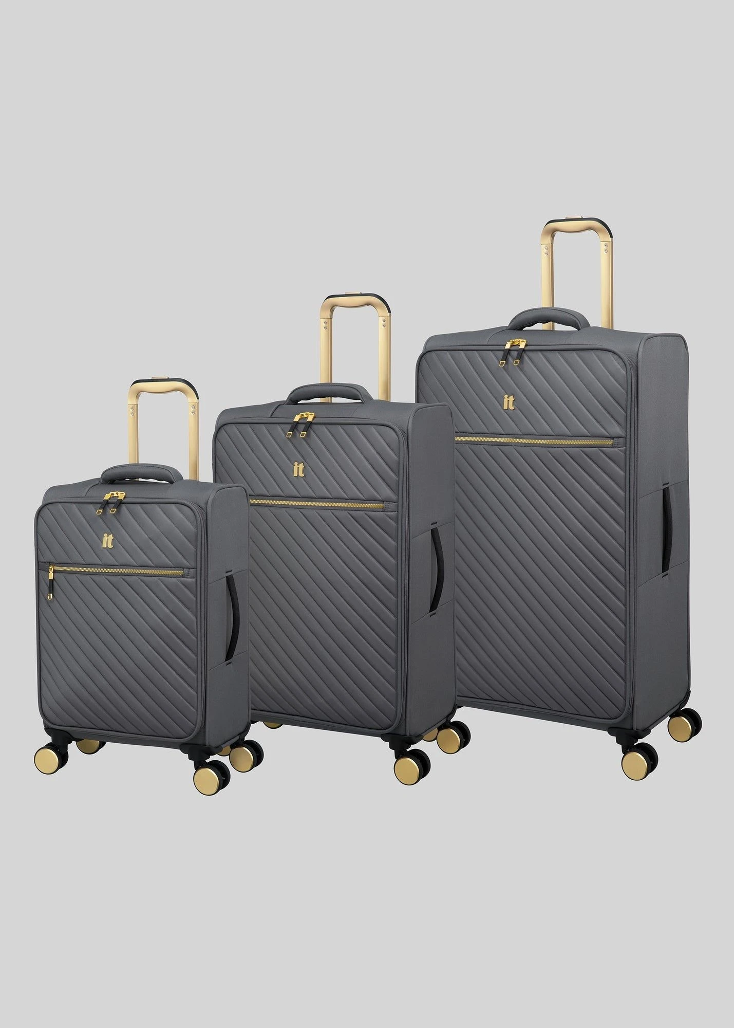 Buy IT Luggage Enliven Soft Suitcase-Grey-M Online in UAE from Matalan