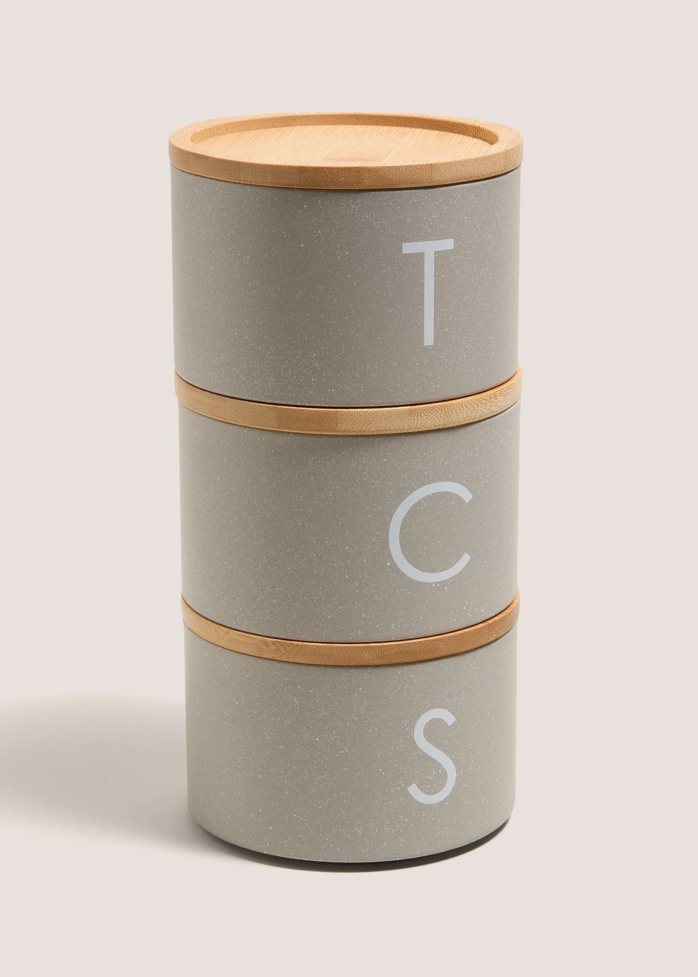 Buy Metal Tea Coffee Sugar Stackable Canisters-Grey Online in