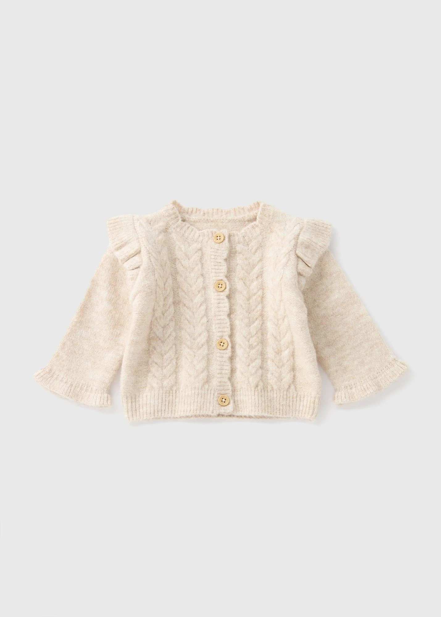 Buy Baby Oatmeal Knitted Cardigan-Oatmeal-6 M Online in