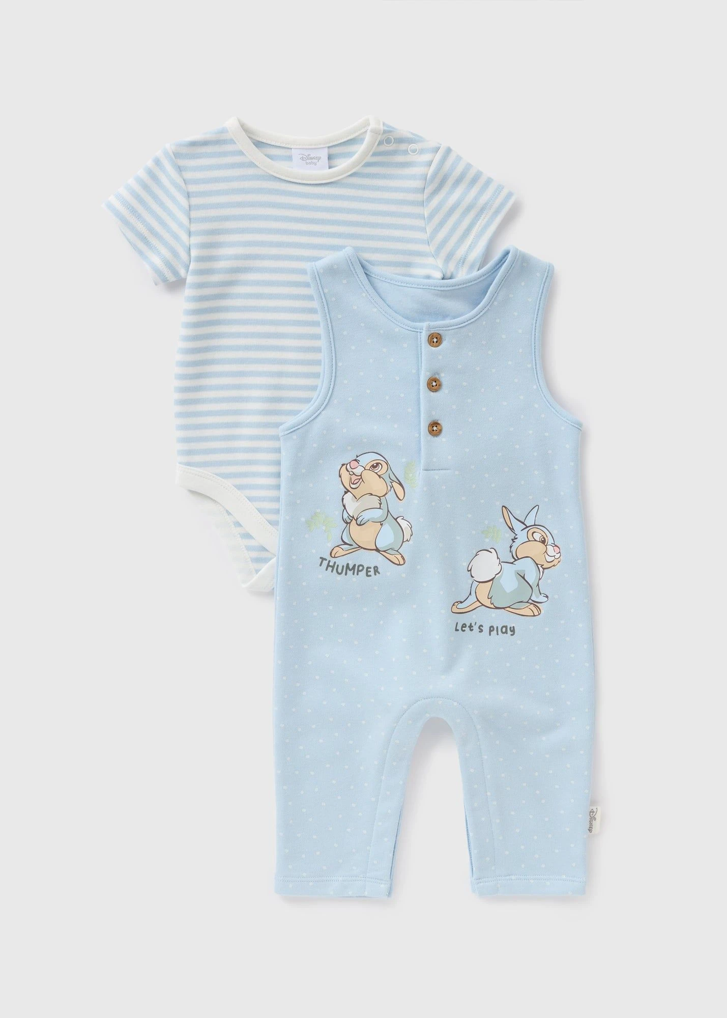 Buy Disney Baby Thumper Bodysuit Dungaree Set-Blue-3 M