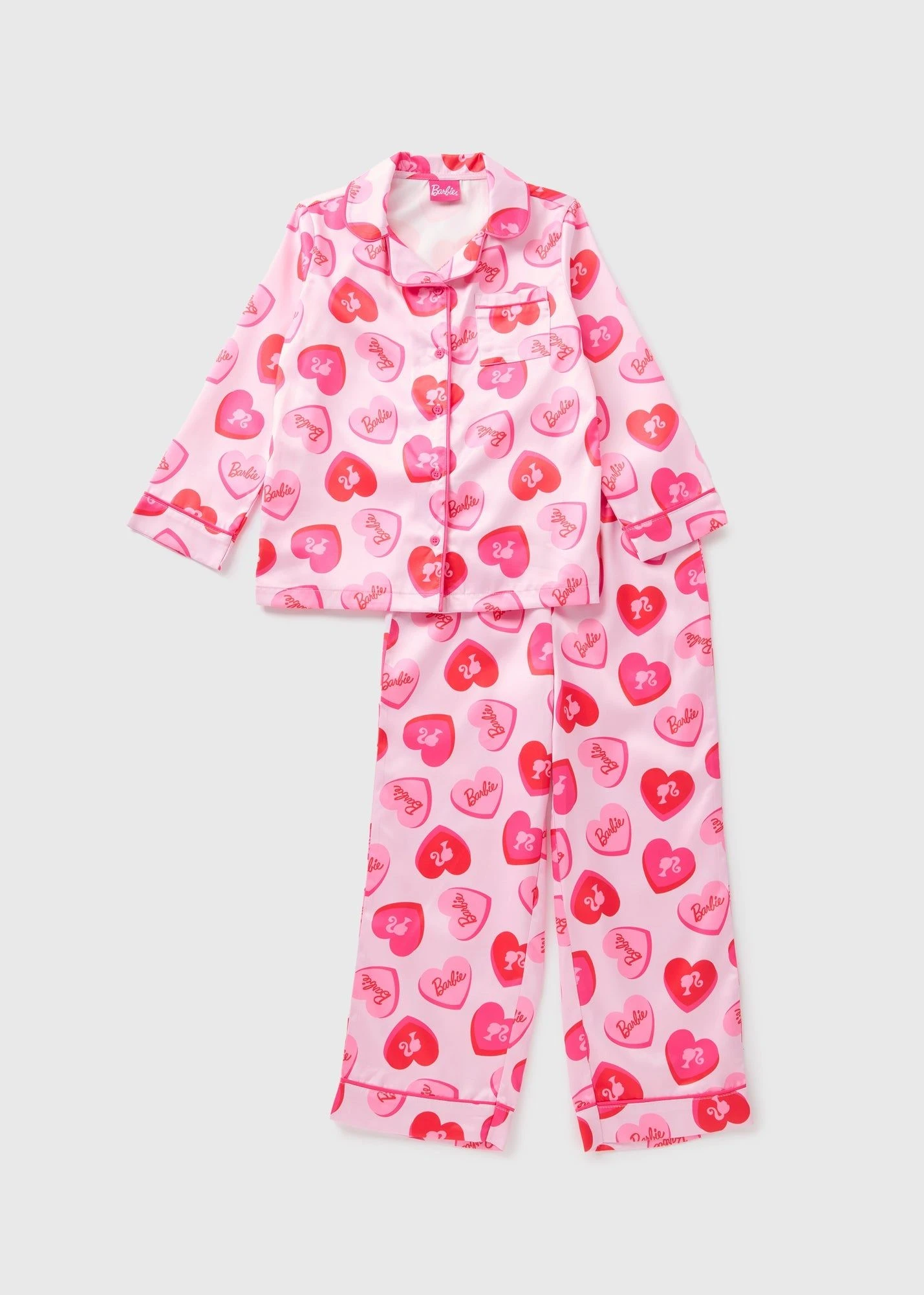 Barbie Pyjamas Kids Pjs Matalan Kids Pink Barbie Print Ribbed