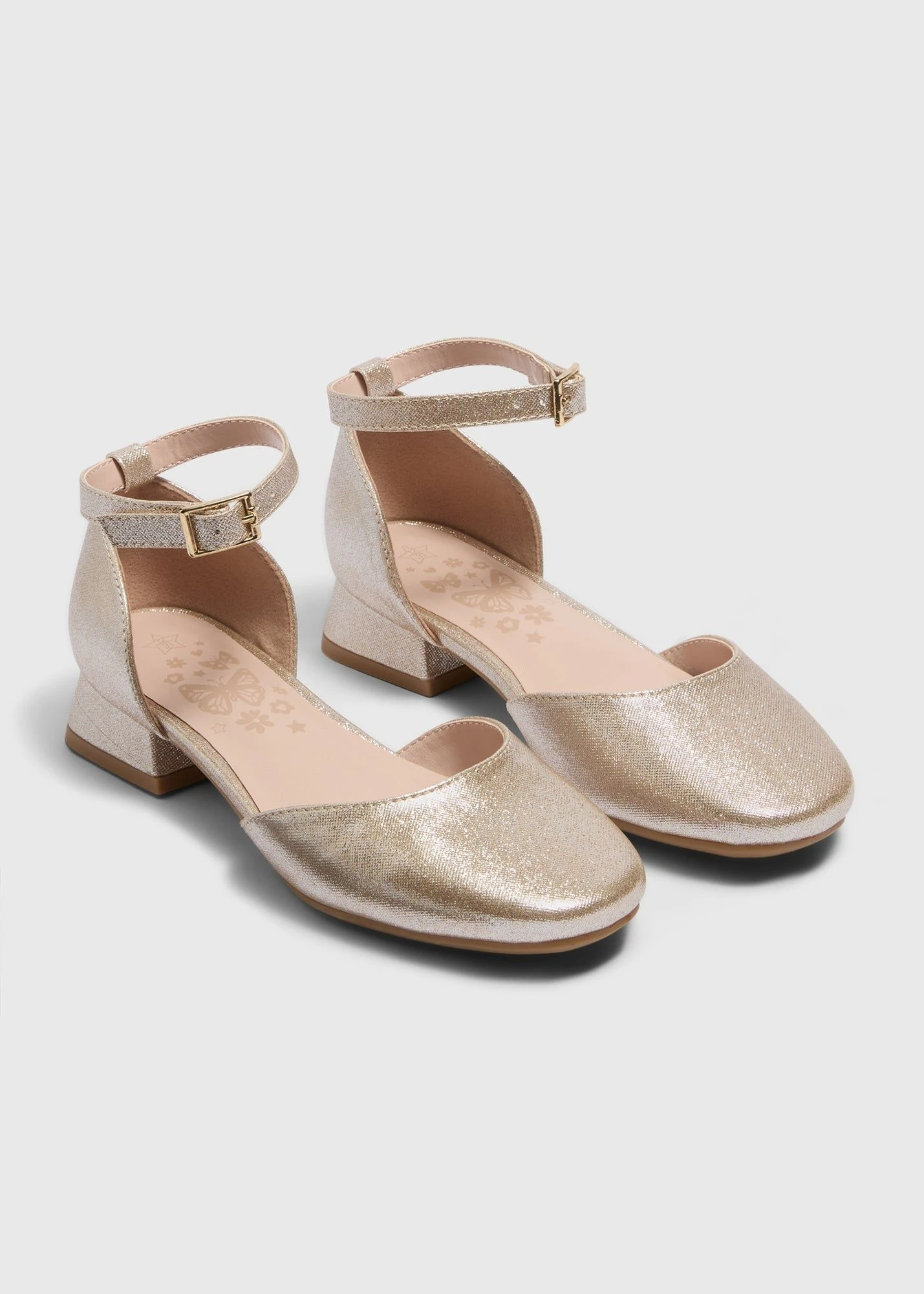 Matalan Childrens Gold Ballet Shoes Buy Girls Block Heels-Gold-31