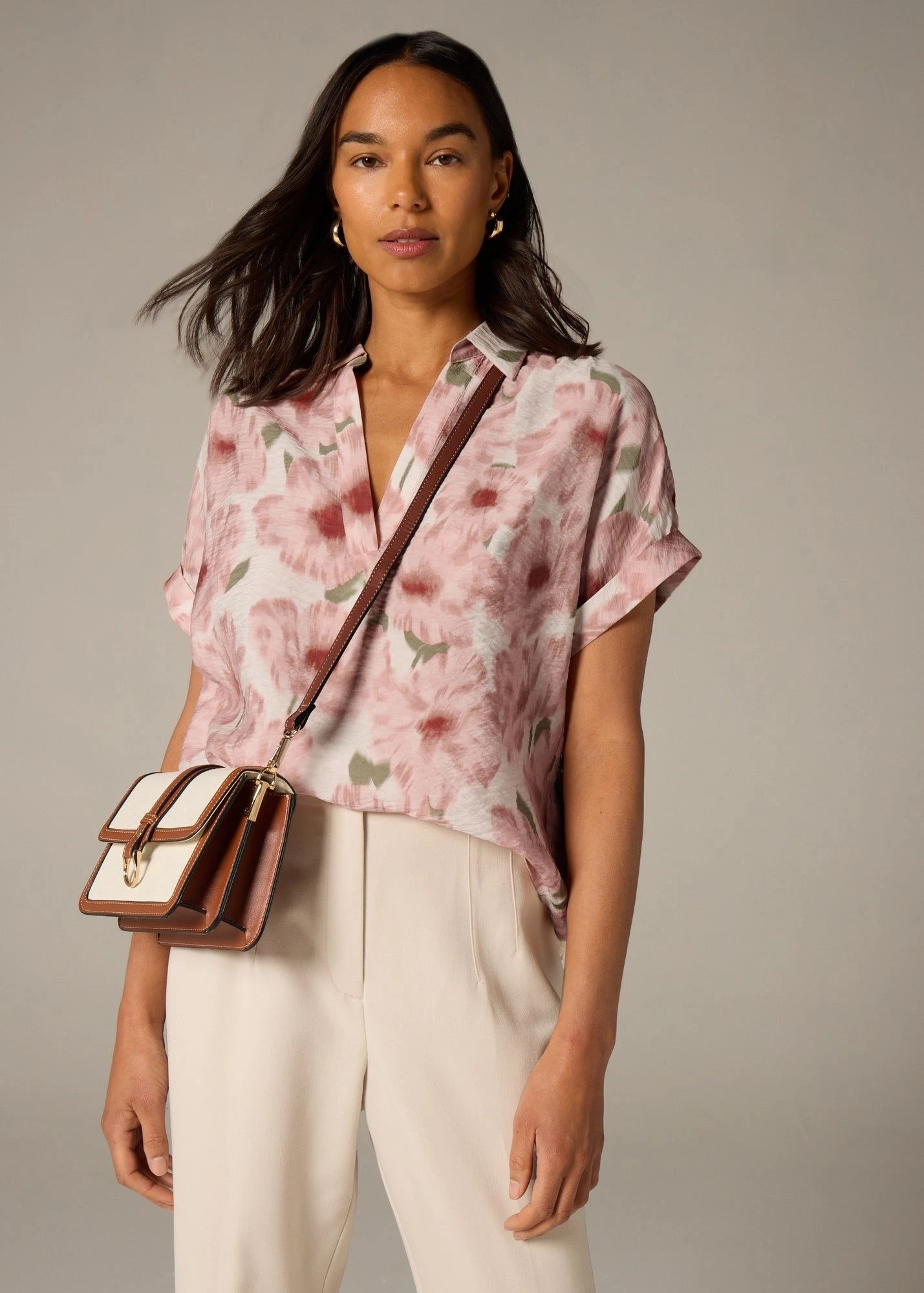 Buy Et Vous Brushed Floral V-Neck Blouse Online in Jordan from Matalan