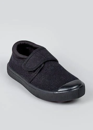 Buy Kids Black Strap Plimsolls Black Online in UAE from Matalan