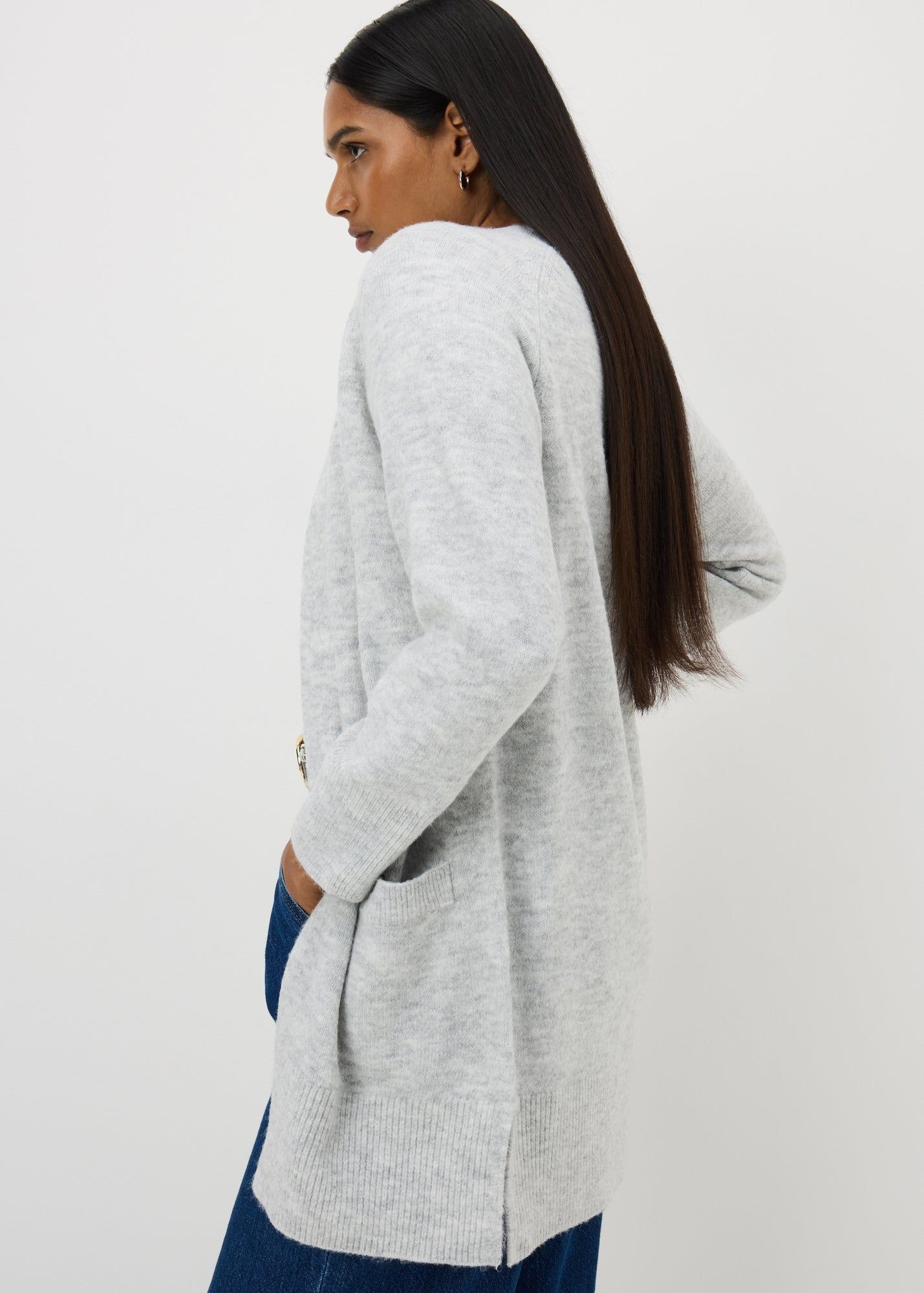 Buy Marl Longline Cardigan-Grey-XS Online in Jordan bfab