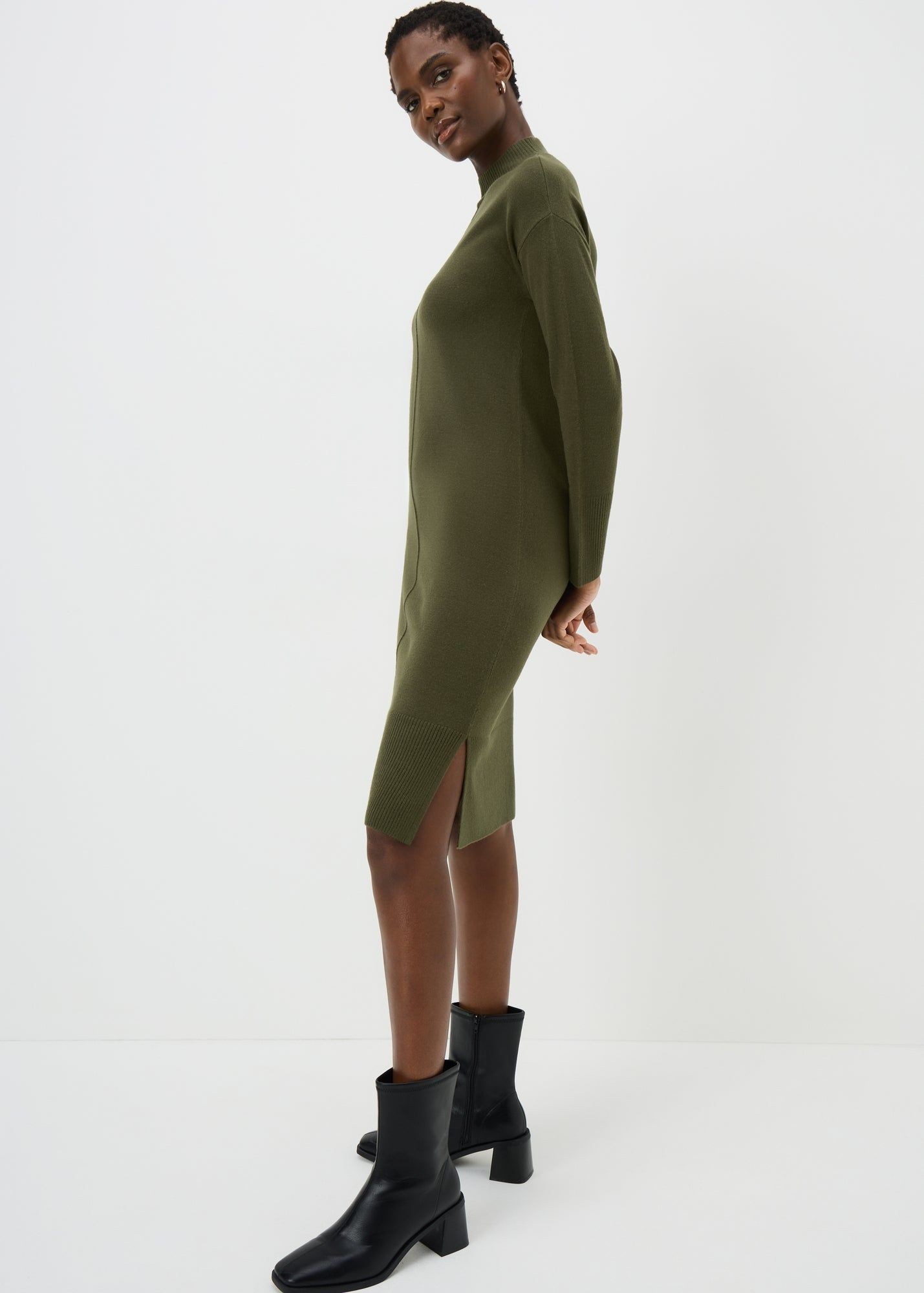 dark green jumper dress Womens Jigsaw Green Knitted Mini Jumper Dress XL