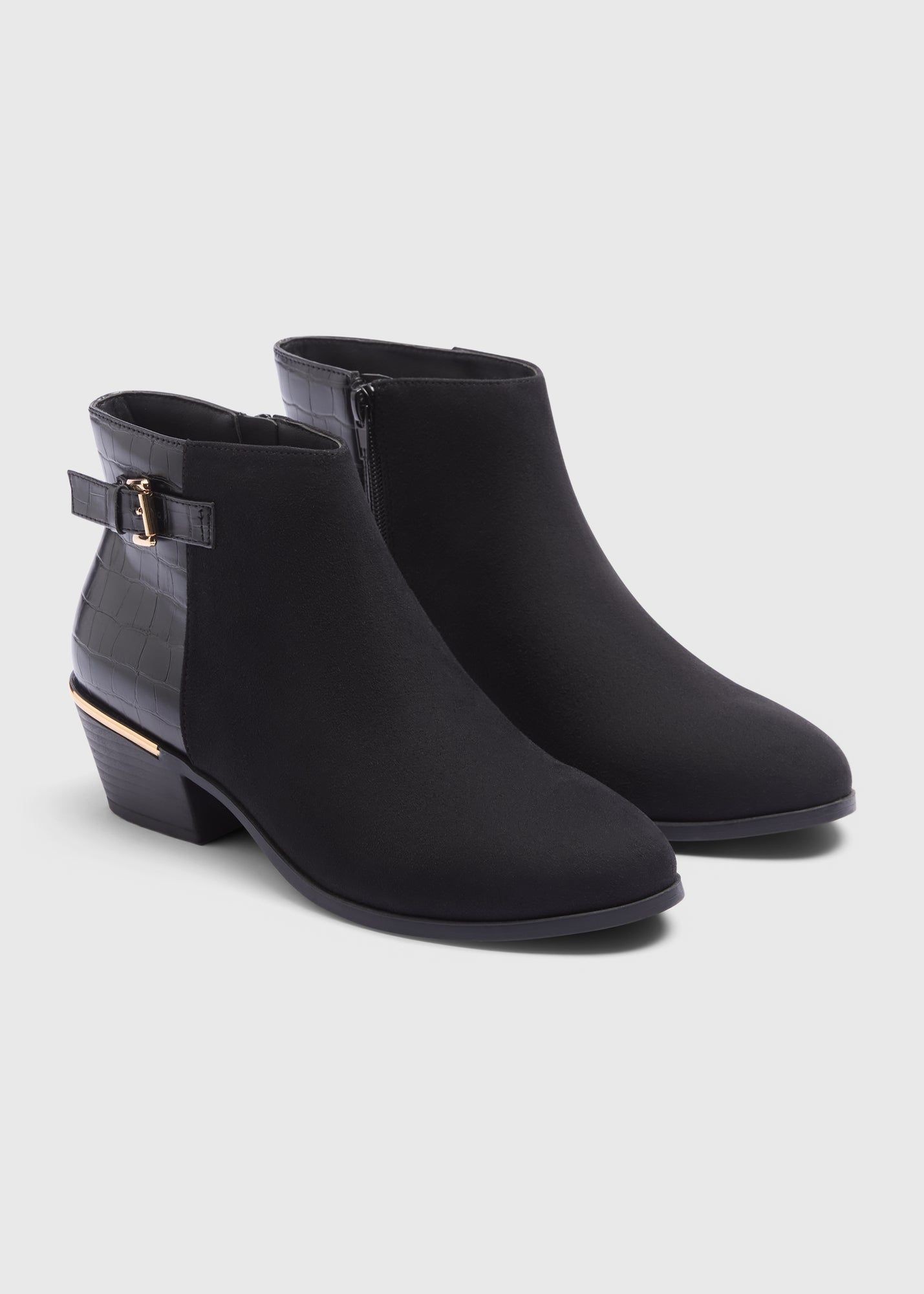Buy Heeled Croc Boots-Black-8 Online in UAE from Matalan
