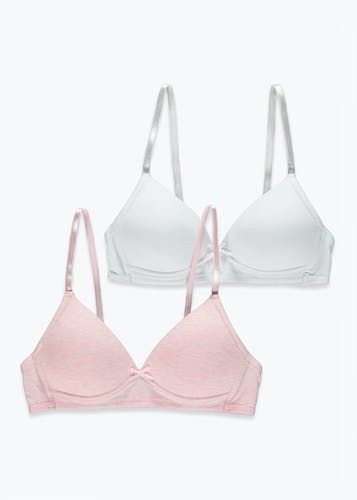 Buy Girls 2 Pack Moulded First Bras - Pink - 30AA in Qatar - bfab