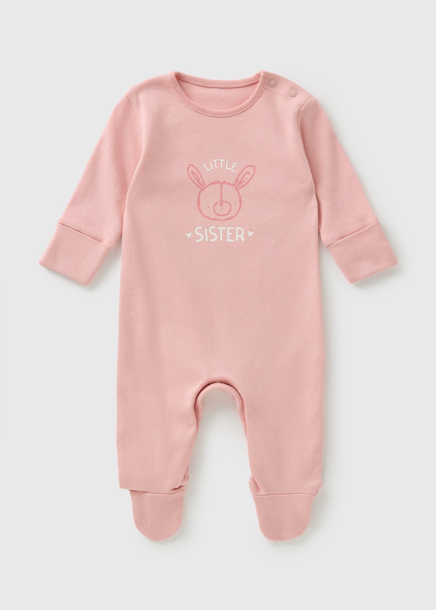 Buy Baby Little Sister Sleepsuit-Pink-6 M Online in Saudi
