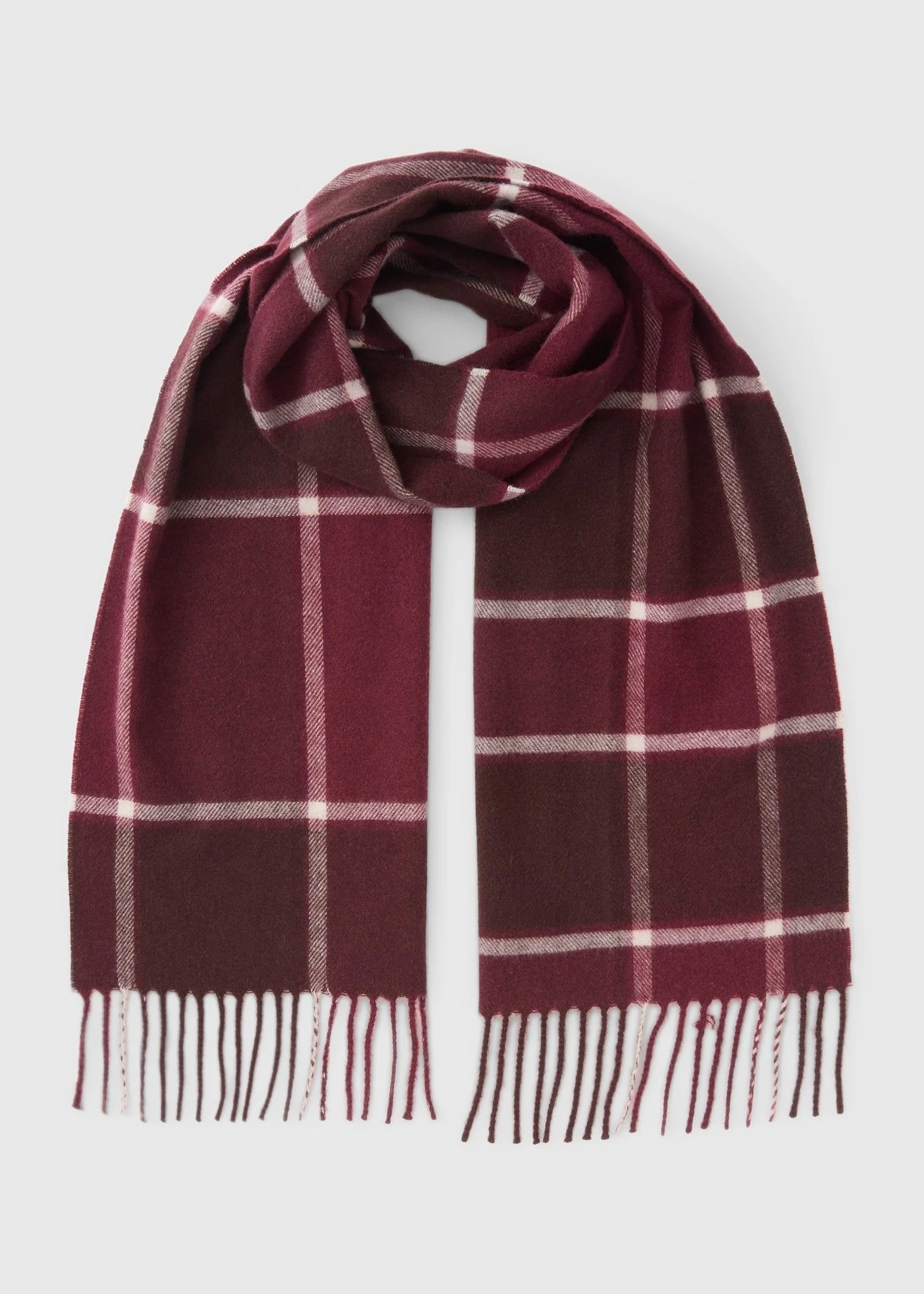 Buy Tone Check Scarf-Burgundy Online in Bahrain bfab