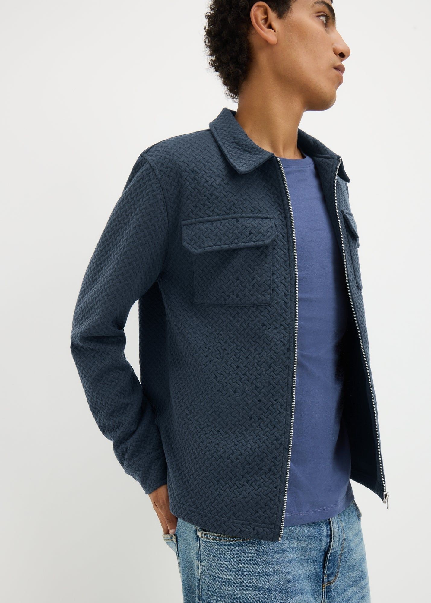 Hommes Marocain Brillant Polyester Mélange Bleu Clair Manches Courtes Hommes Marocain Brillant Polyester Mélange Bleu Clair Manches Courtes