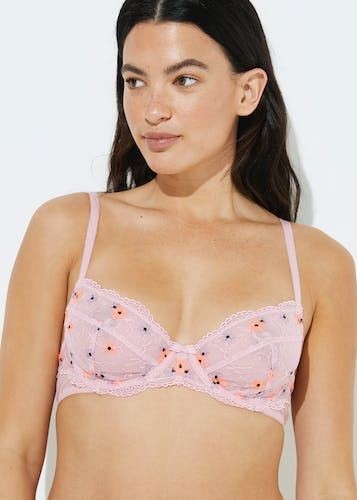 Buy Pink Floral Embroidered Non Padded Bra Online in KSA from Matalan