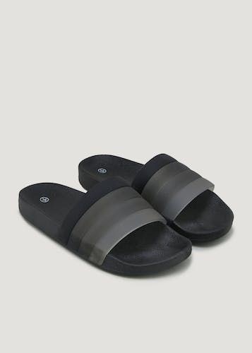 Buy Boys Black Stripe Sliders (Younger 10-Older 6) Online in Oman