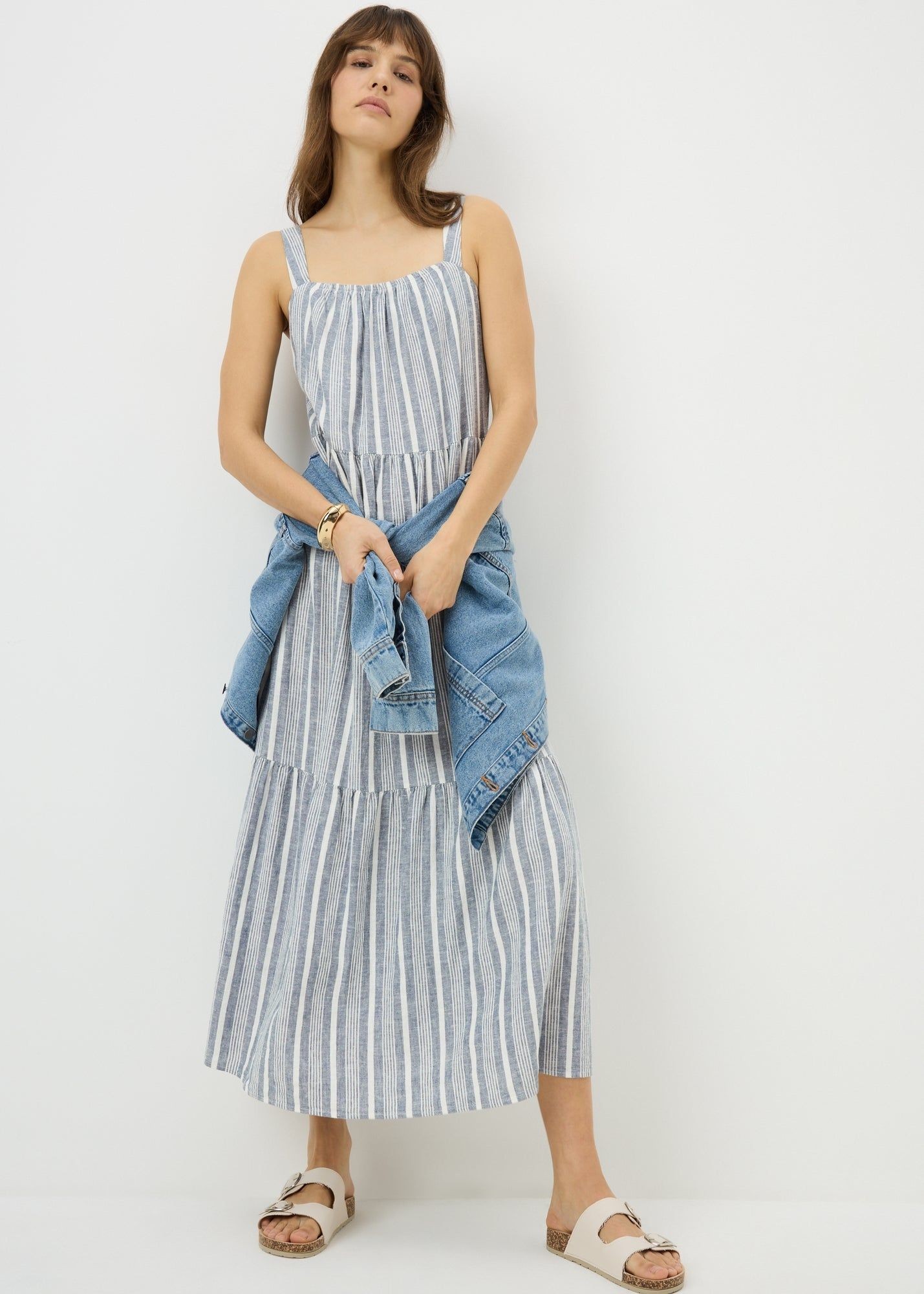 Buy Stripe Linen Rich Midaxi Dress-Blue-20 Online in Oman from Matalan Buy Stripe Linen Rich Midaxi Dress-Blue-20 Online in Oman from Matalan