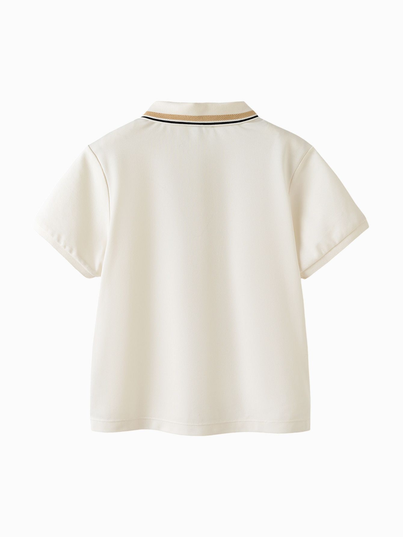 Buy Kids Boy Lapel Short Sleeve T-Shirt-White-7 Y Online in