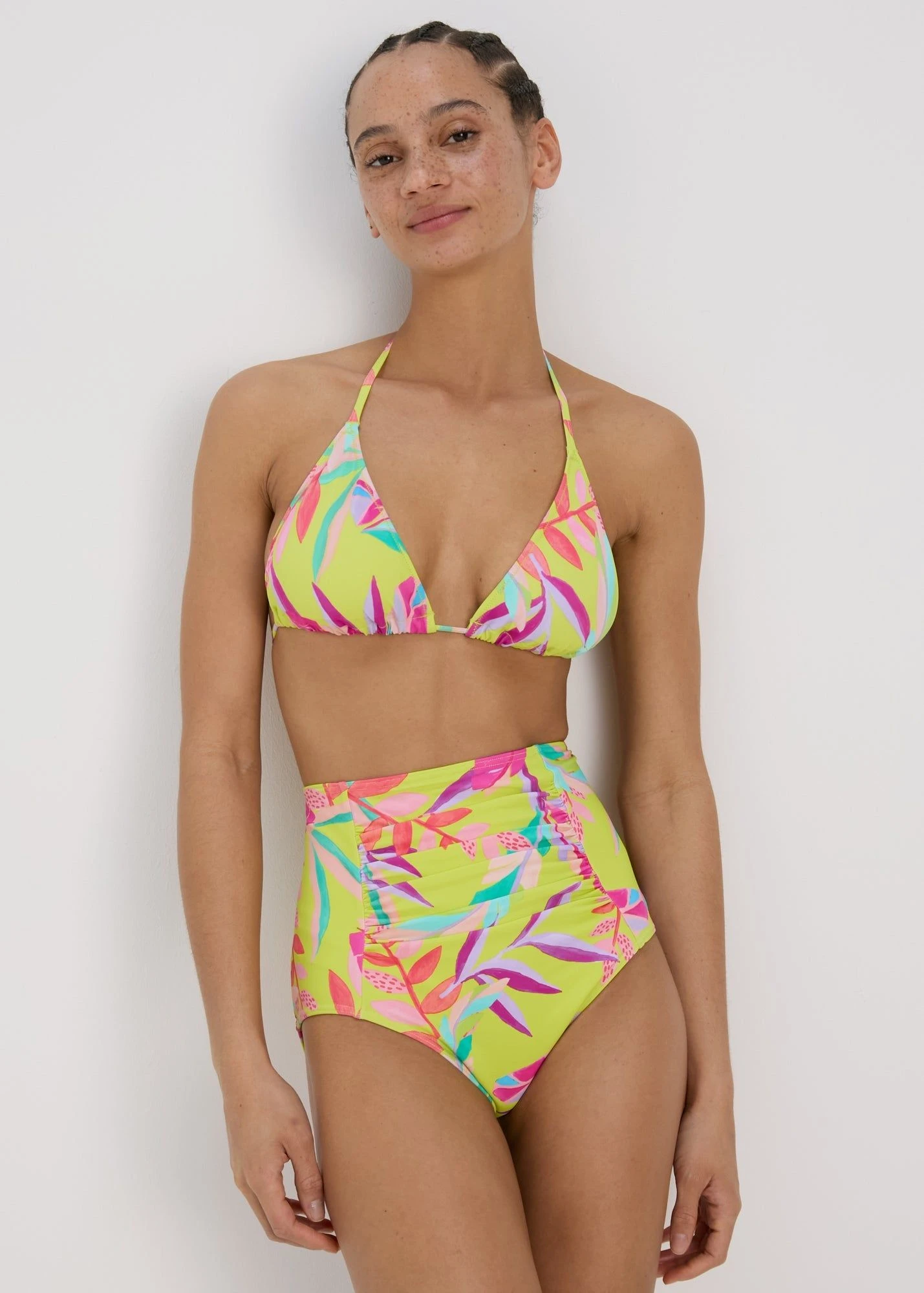 Buy Leaf Print Shapewear Bikini Bottoms-Multi-22 Online in Qatar