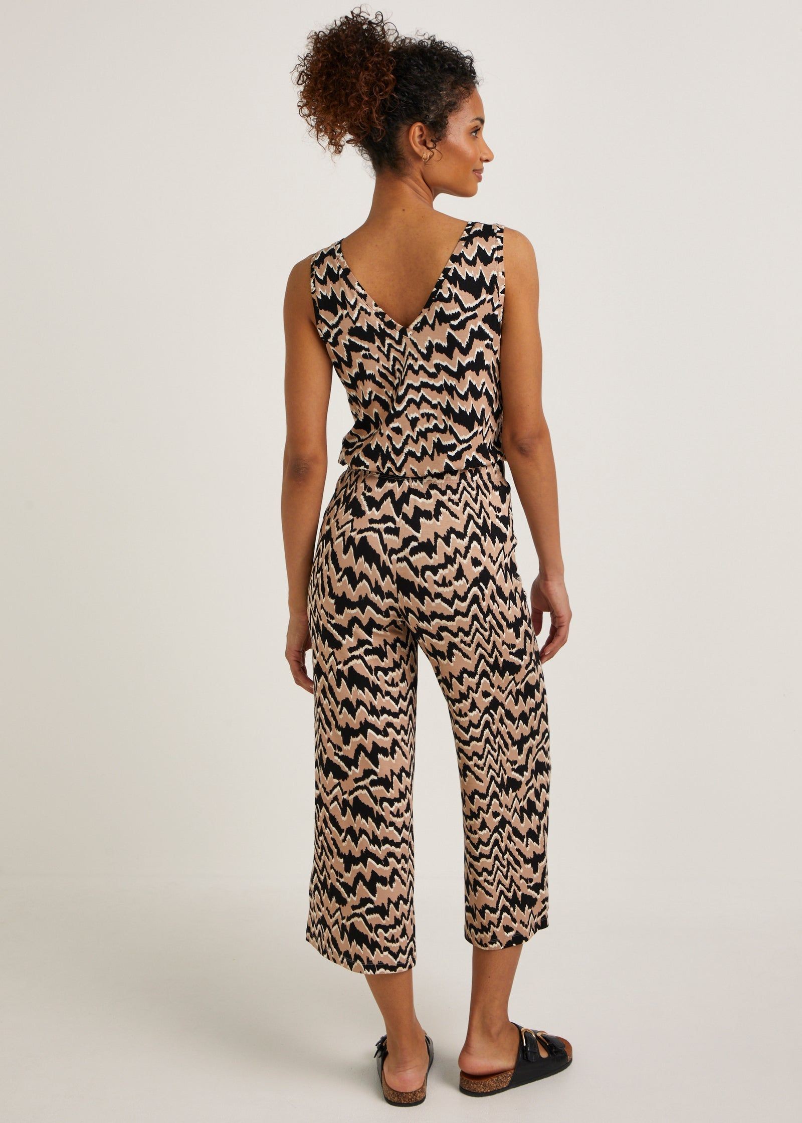 Buy Papaya Petite Animal Print Wide Leg Cropped Co-Ord Trousers