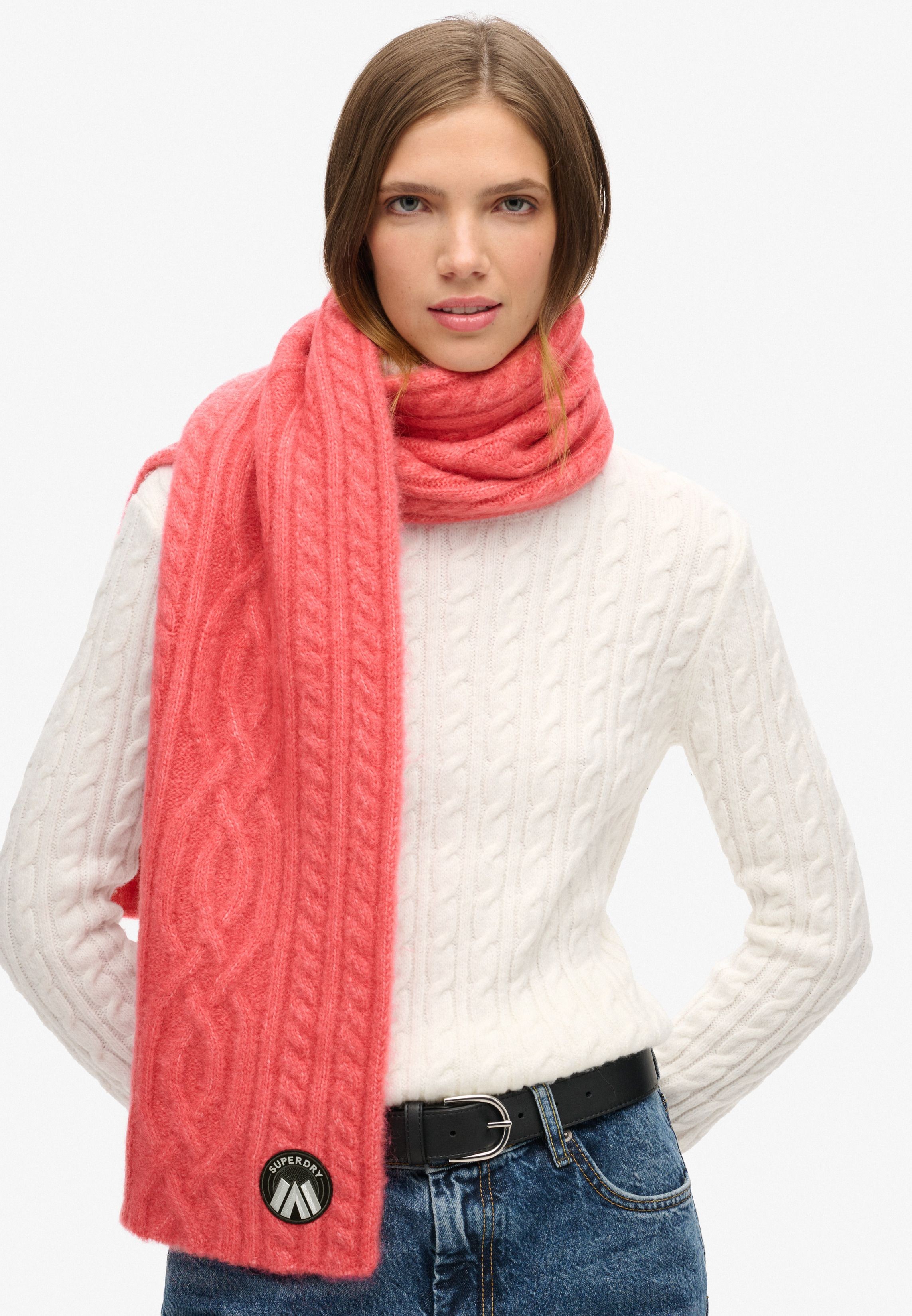 Buy Cable Luxe Knit Scarf-Cord Pink-OS Online in Qatar bfab