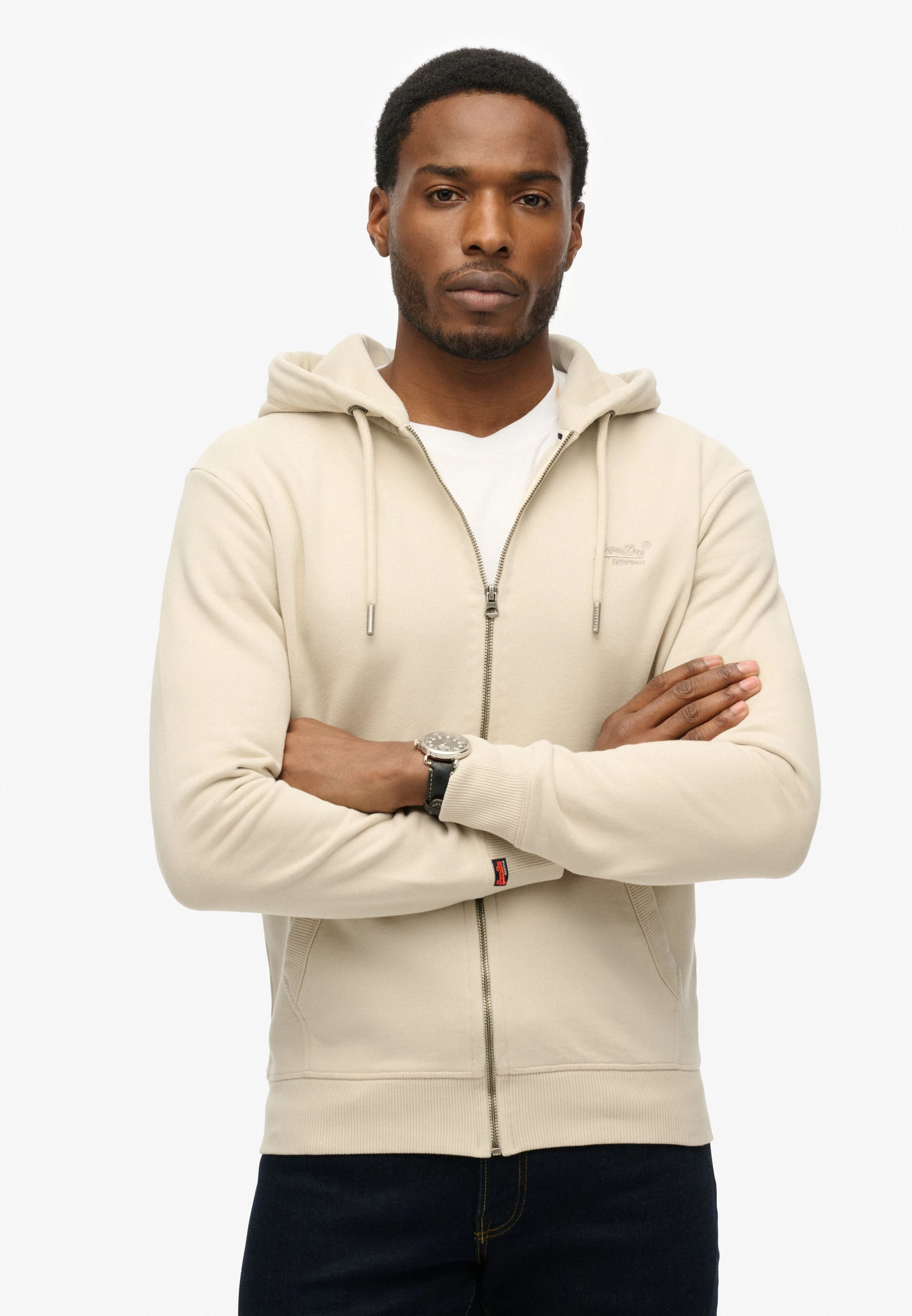 Buy Essential Logo Zip Hoodie Hb-Beige-S Online in Jordan bfab